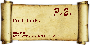 Puhl Erika névjegykártya